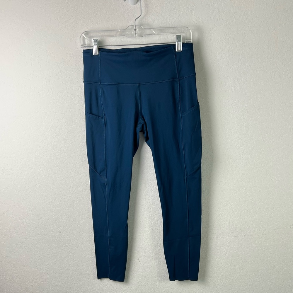 Lululemon Fast & Free Blue High Rise Legging Pilates Yoga Workout Running Tights